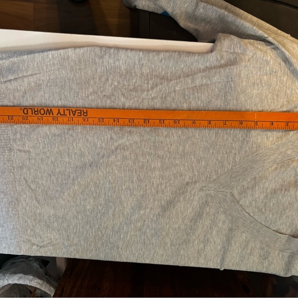 Society V-Neck Sweater in Gray and Rainbow - Picture 6 of 6